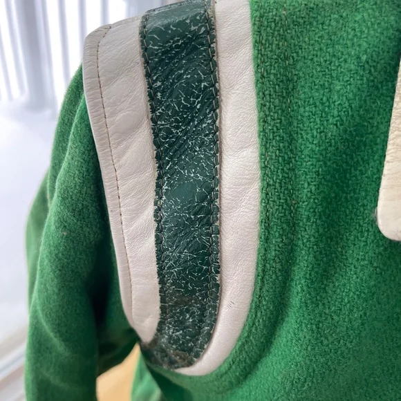 Vintage 1940s Varsity Jacket - Green - XS - Picture 9 of 11
